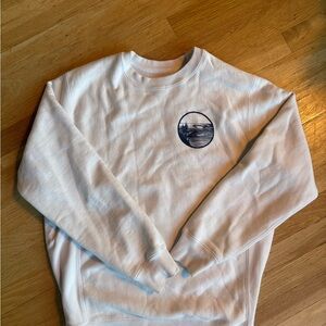 White Crewneck Sweater with Graphic